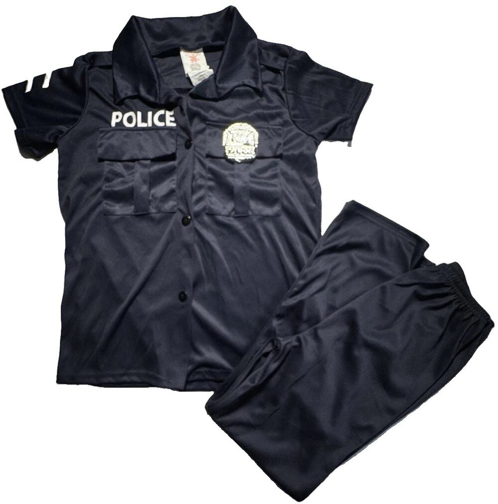 Rubie’s Kids Police Officer Costume Set Large Shirt Pants Halloween Dress Up